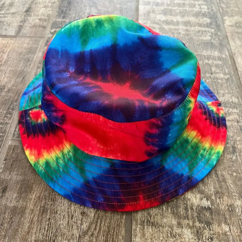 Kids Tie-Dye Rainbow Bucket Hat 100% Cotton